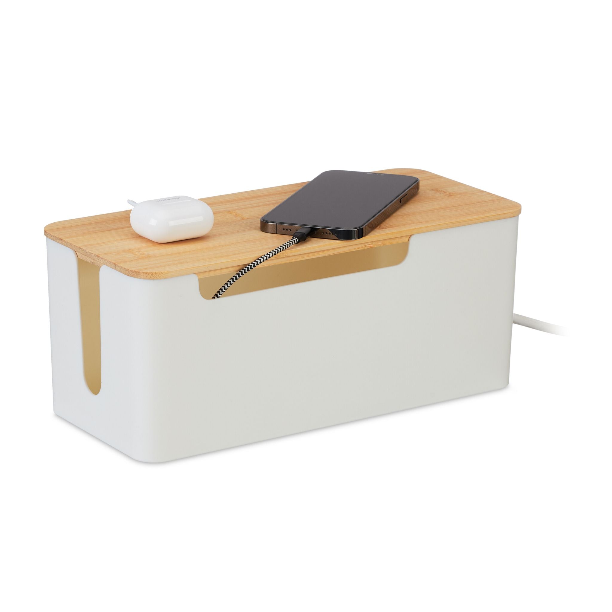 Kabelbox mit Bambusdeckel