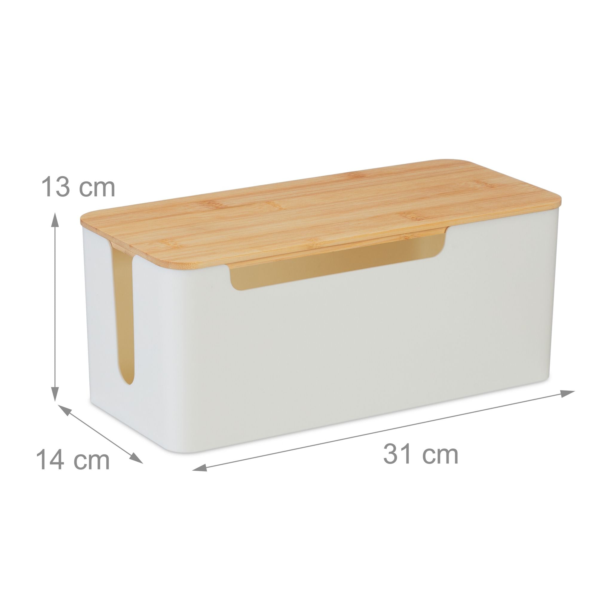 Kabelbox mit Bambusdeckel