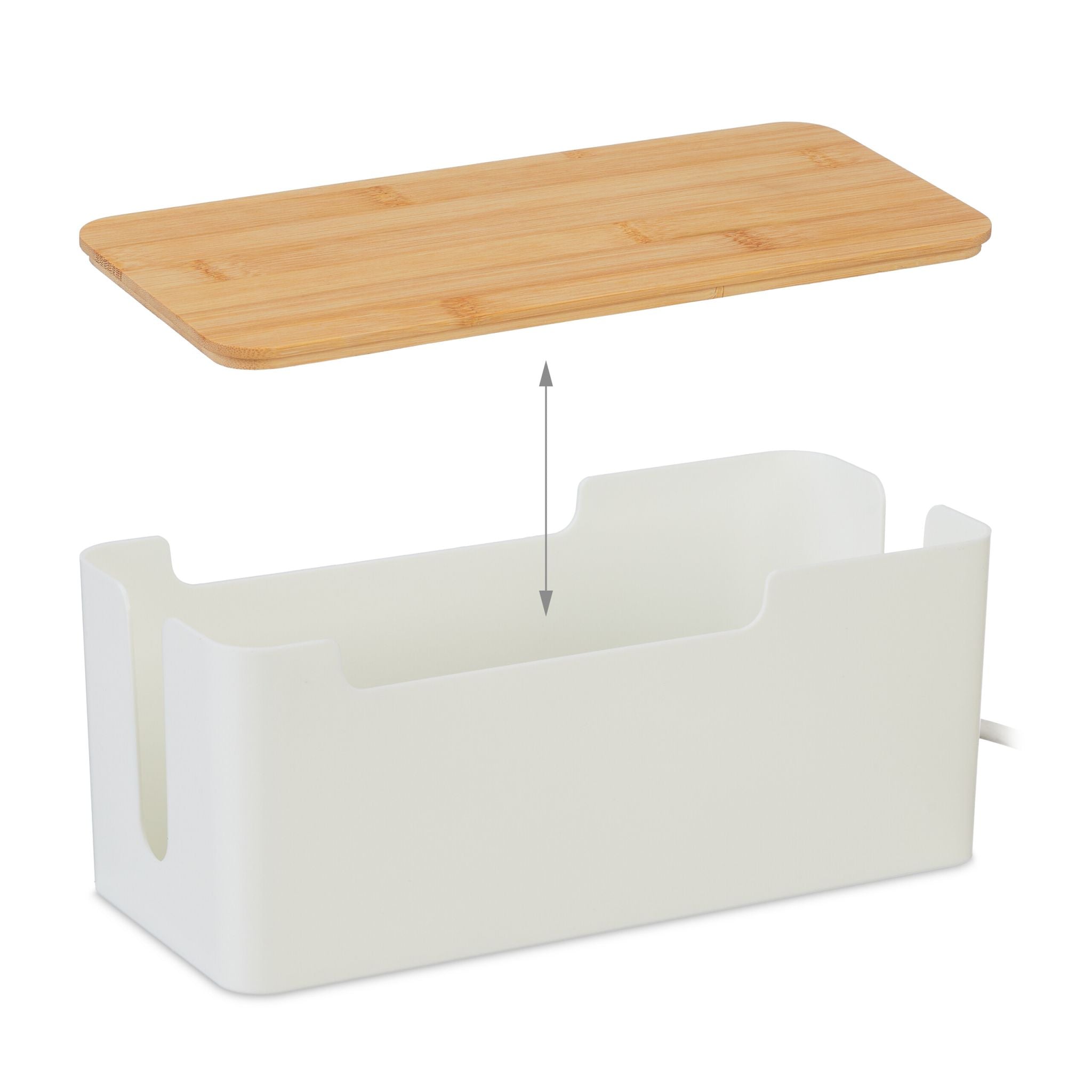 Kabelbox mit Bambusdeckel