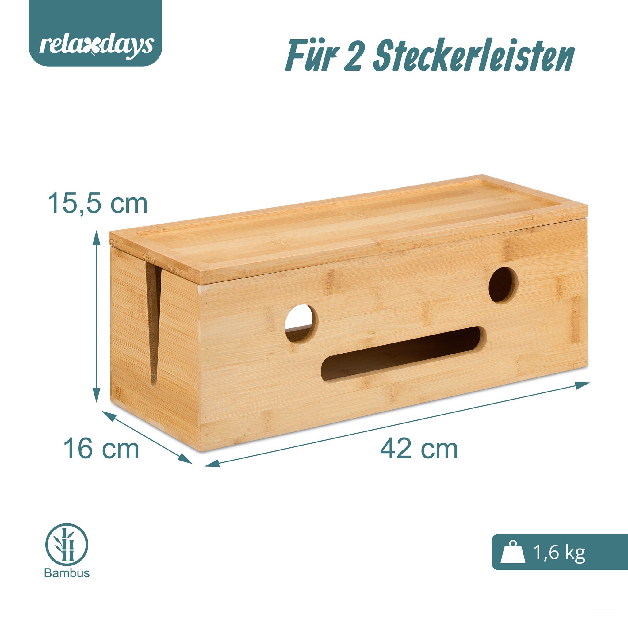 Kabelbox aus Bambus