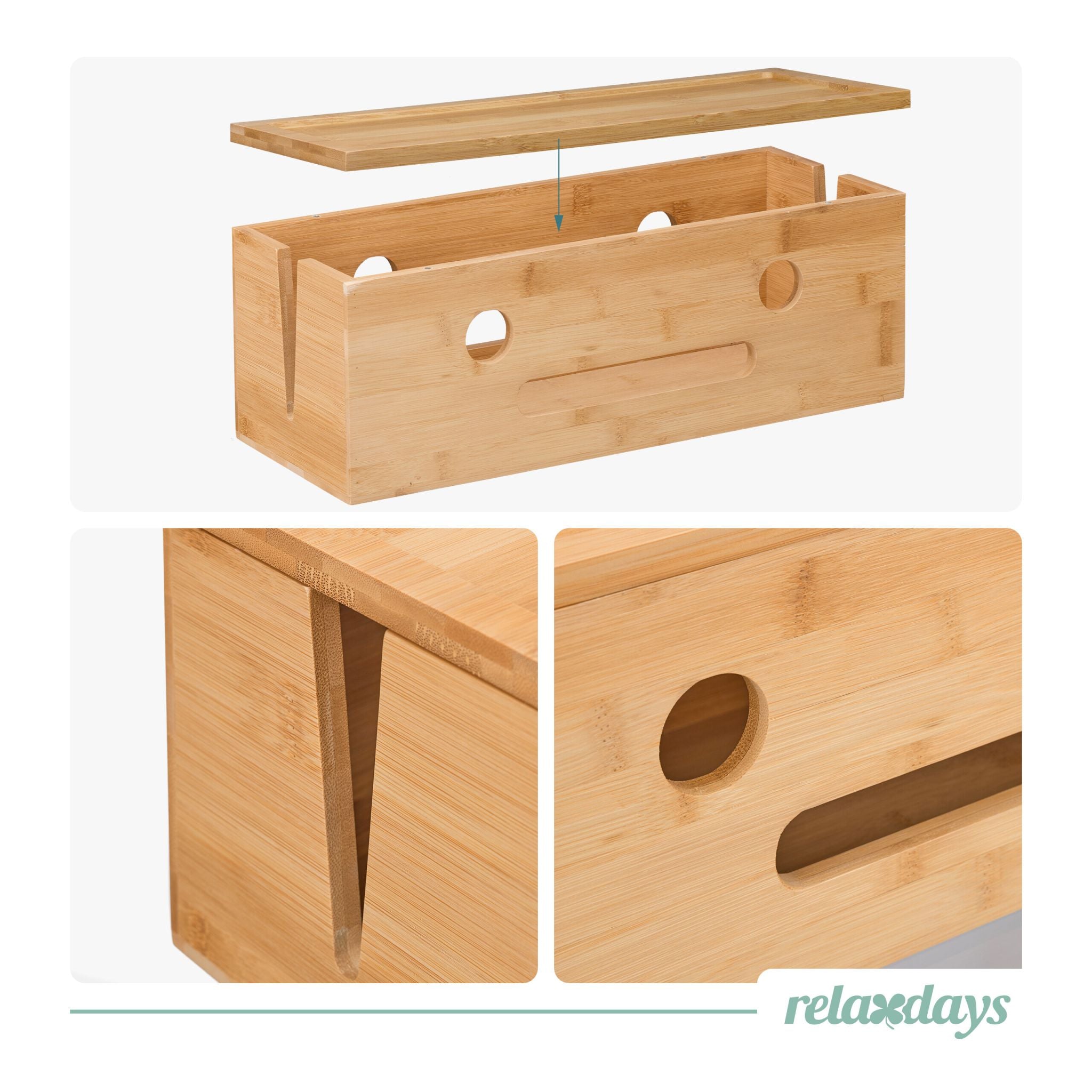 Kabelbox aus Bambus