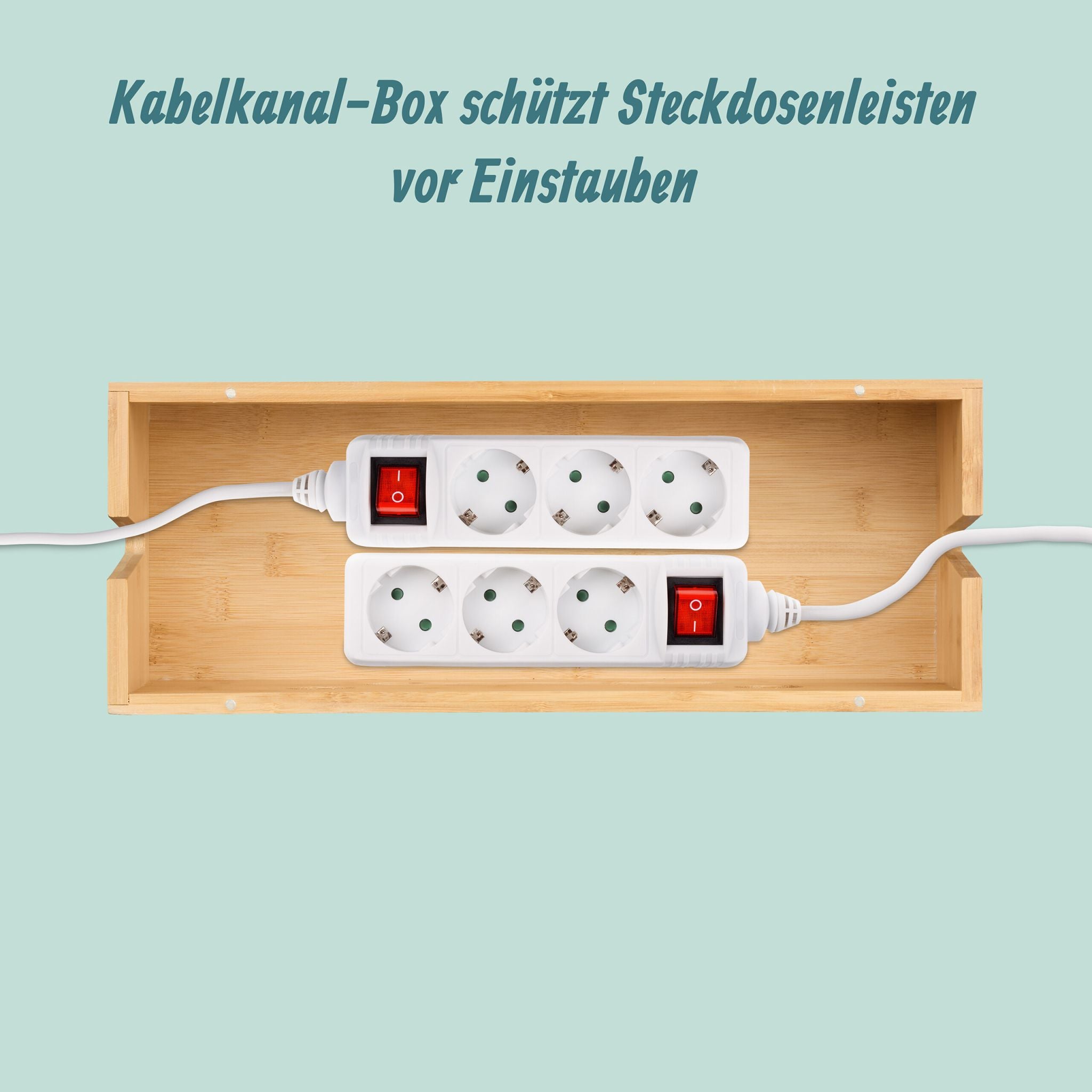 Kabelbox aus Bambus