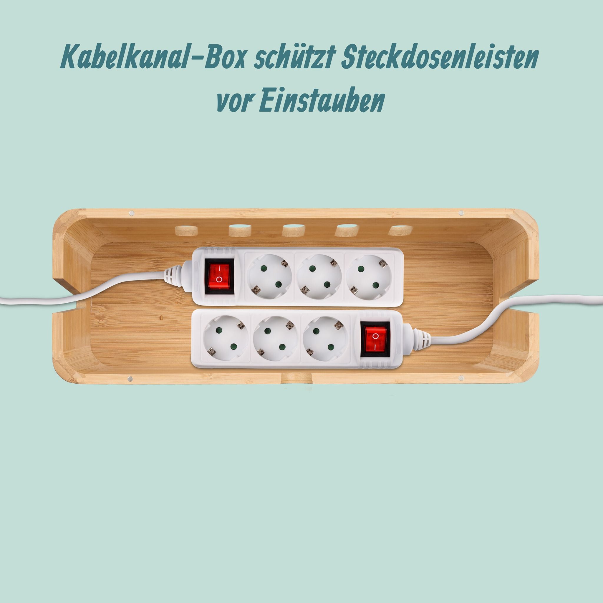 Die hochwertige Kabelbox, von der du dir wünschen wirst, sie früher entdeckt zu haben. Genieße das Gefühl eines aufgeräumten und harmonischen Zuhauses. Verwandle Kabel-Chaos in ein Wohngefühl, das begeistert.