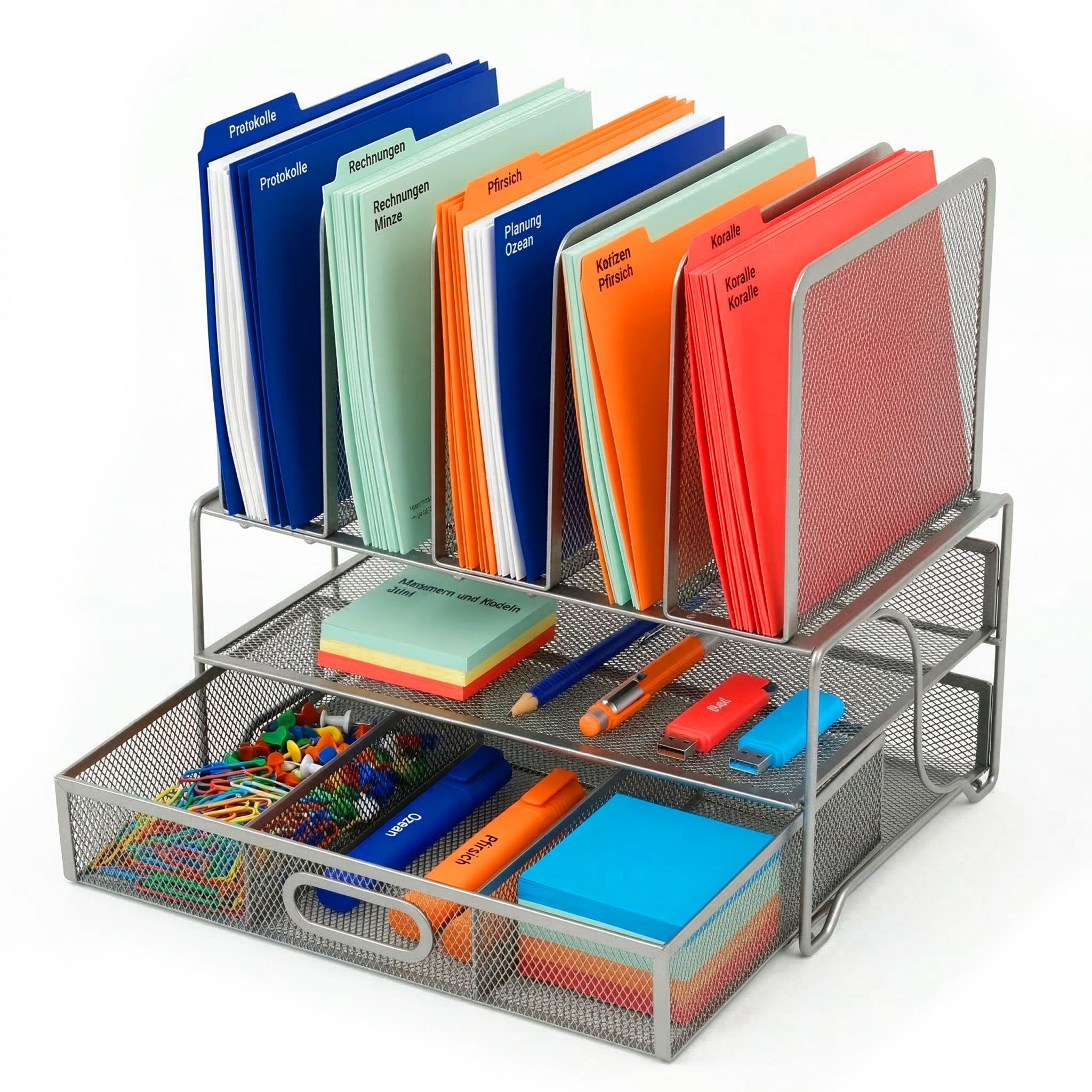 Schreibtisch Organizer mit Schublade – Premium Ordnungssystem für Home Office & Büro