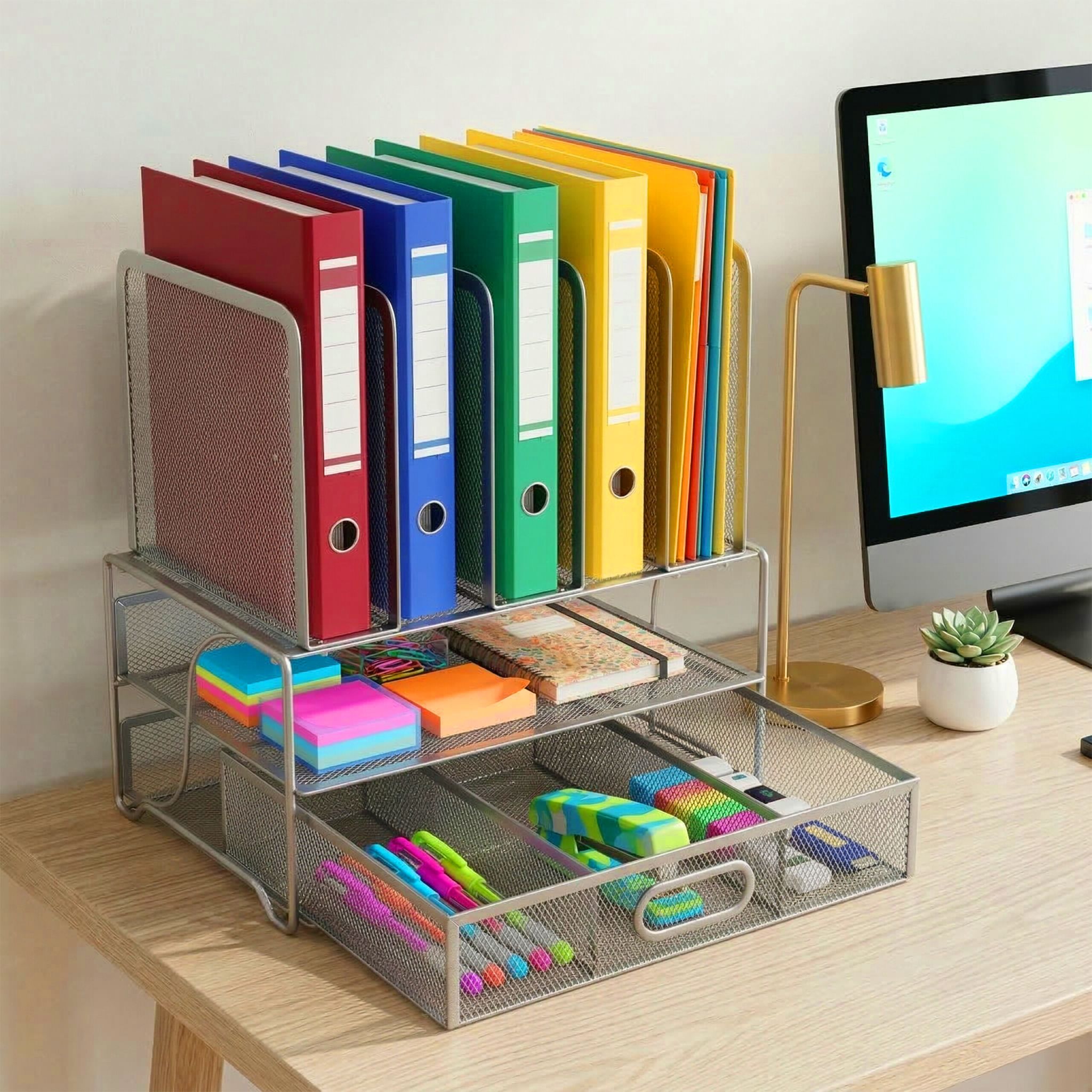 Schreibtisch Organizer mit Schublade – Premium Ordnungssystem für Home Office & Büro