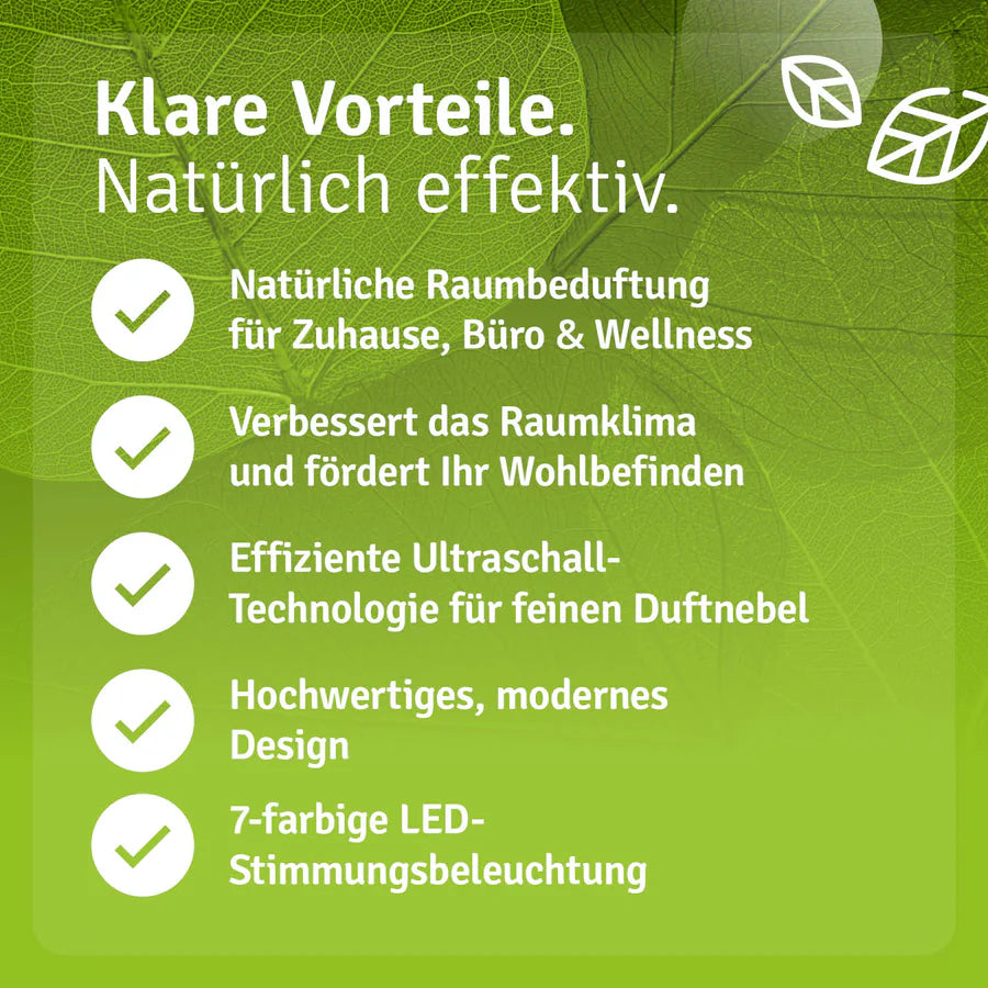 Kompakter Aroma USB Diffuser mit LED für ätherische Öle, 100 ml