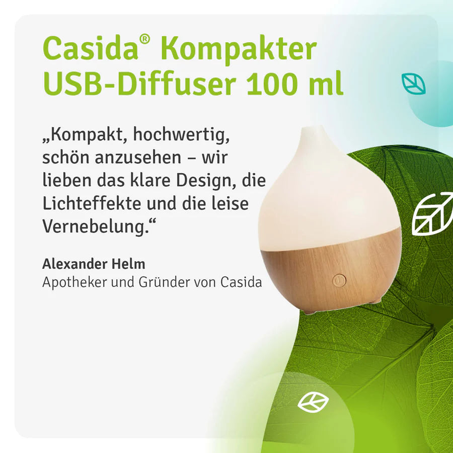 Kompakter Aroma USB Diffuser mit LED für ätherische Öle, 100 ml