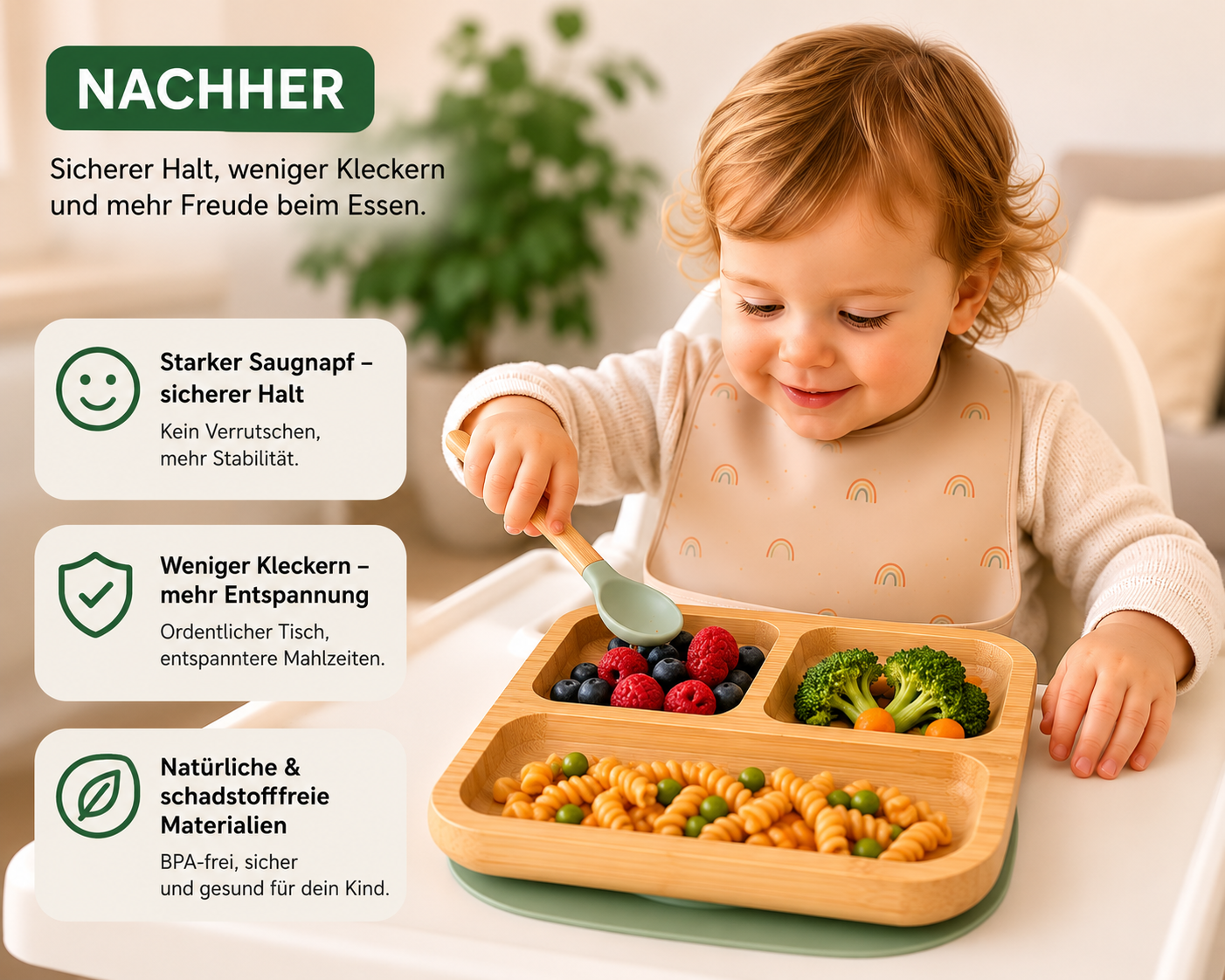 Kinderteller Bambus Nachher Bild