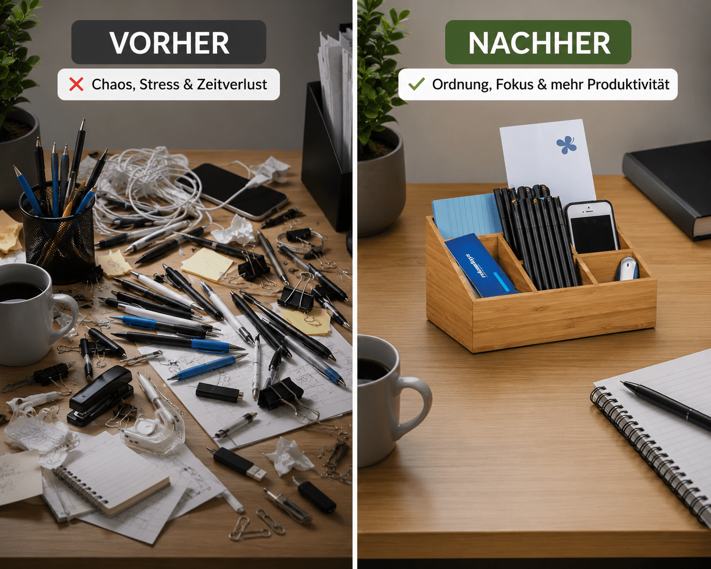 Premium Bambus Organizer - Schluss mit Unordnung – Mehr Fokus beginnt heute - NINOOX 2